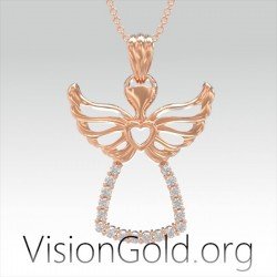VisionGold.org® Collar Ángel Para Mamá|Collar Para Mamás 0652